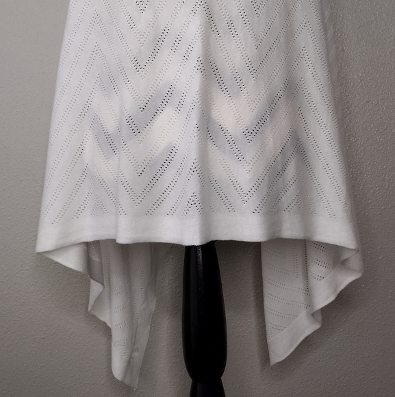 NWT Talbots Coastal Beachy Boho Cotton Blend White Poncho Tunic Top Sz M/L - Picture 8 of 14